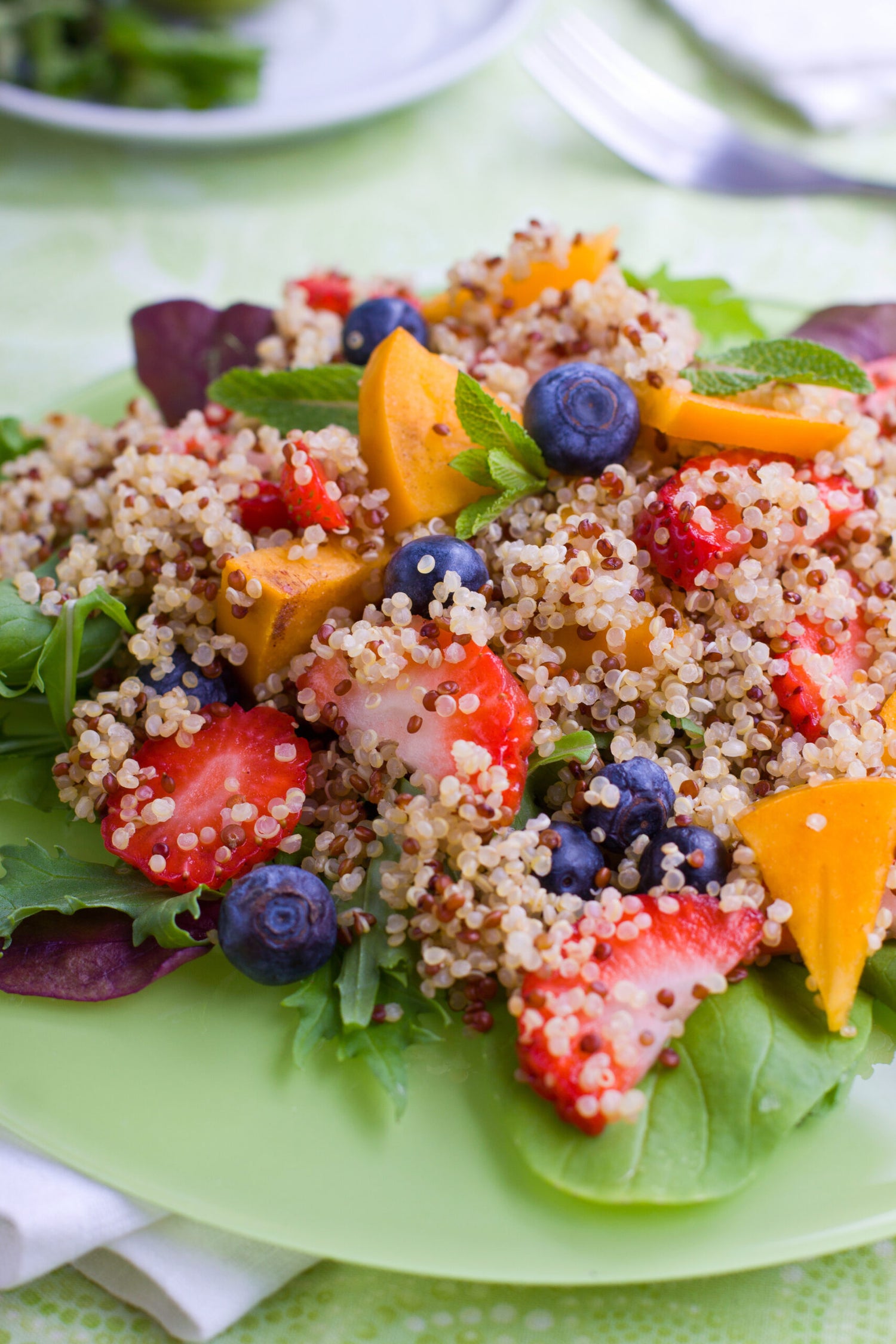 Berry, Arugula and Quinoa Salad with Lemon-Chia Seed Dressing