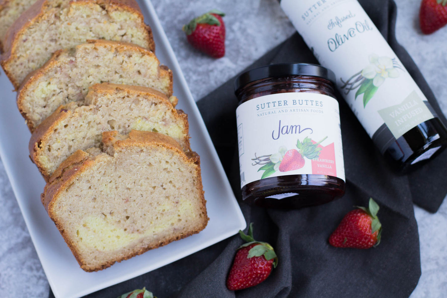 Strawberry Vanilla Olive Oil Cake