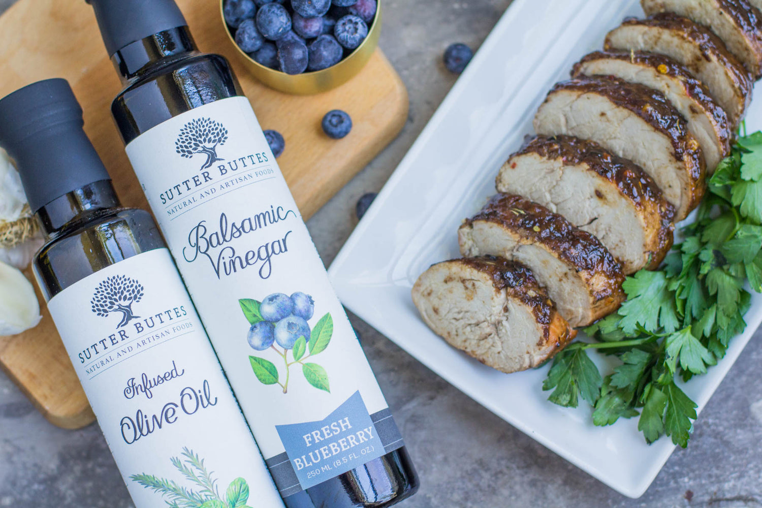 Blueberry Balsamic Marinated Pork Tenderloin