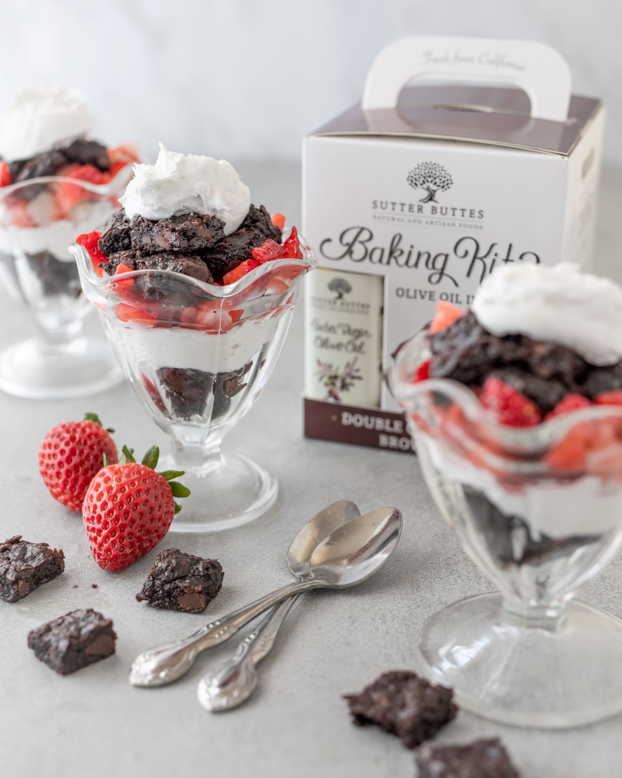 Chocolate Strawberry Brownie Trifle