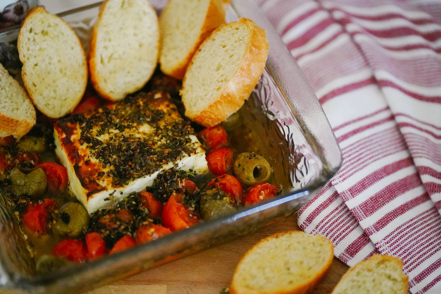 Baked Feta with Olives & Tomatoes