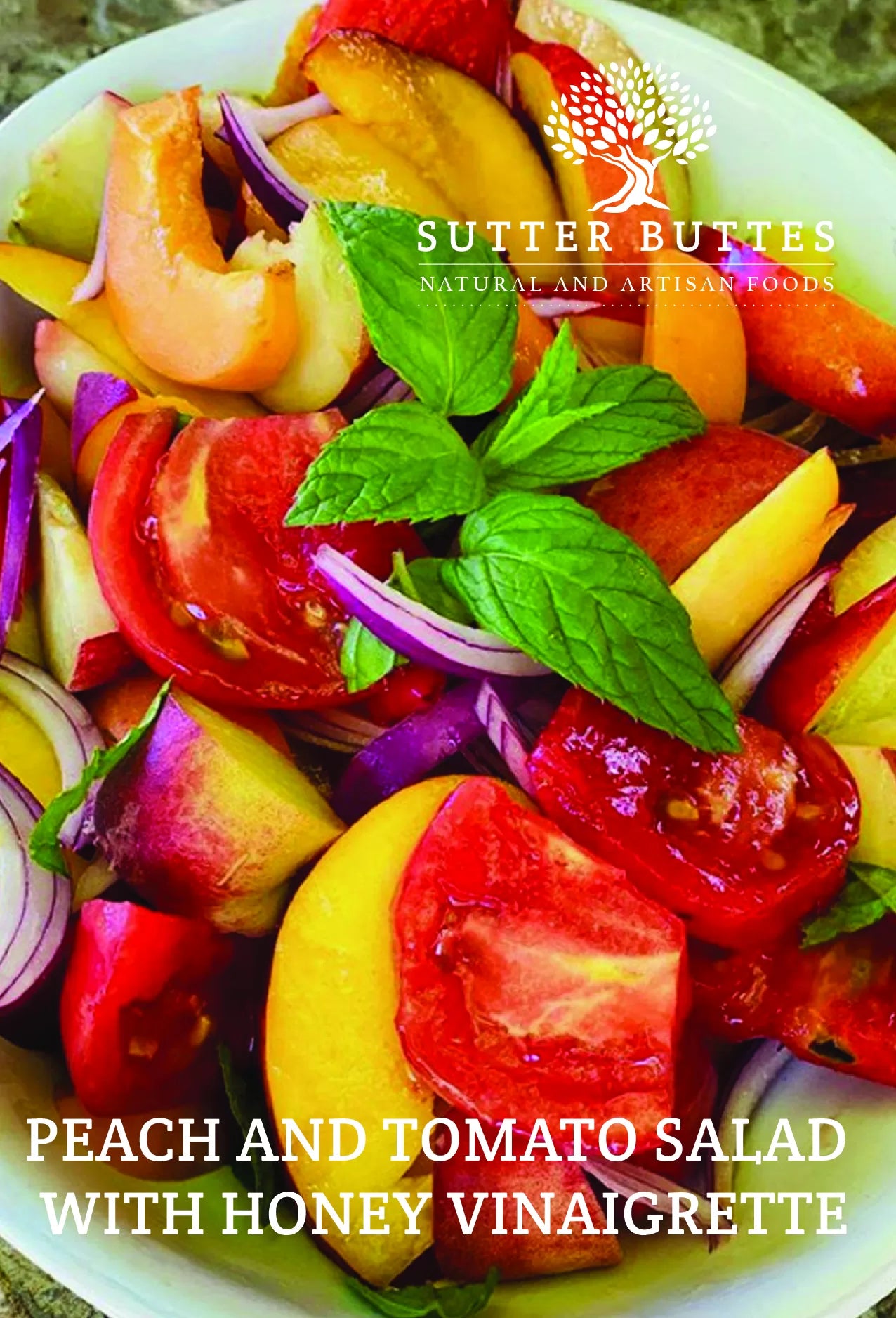 Peach & tomato salad with honey vinaigrette