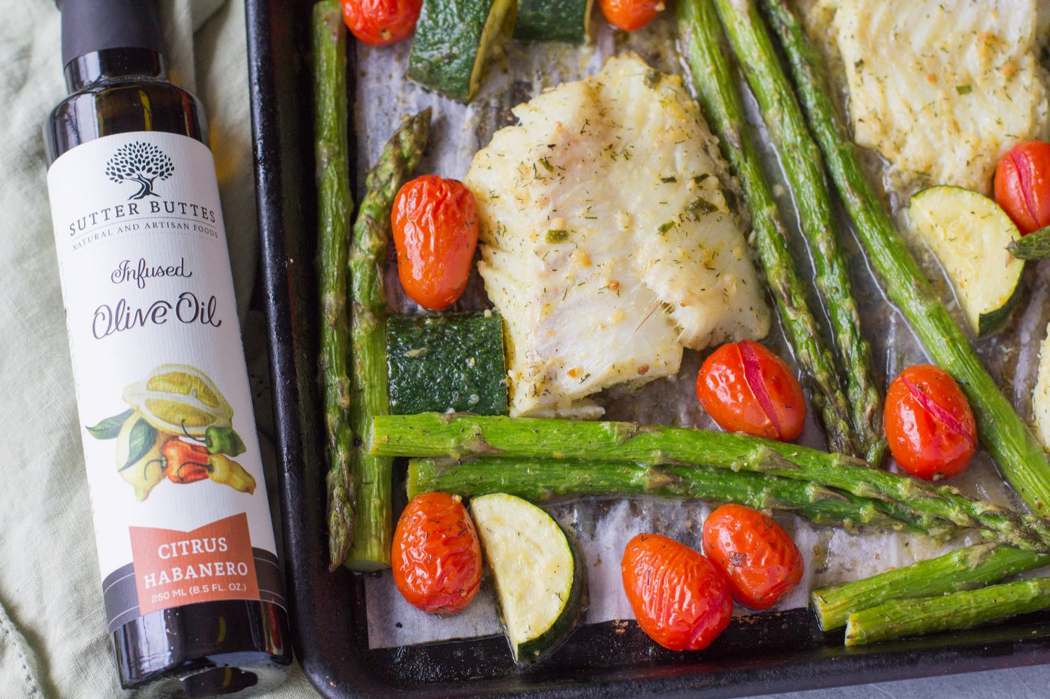 Citrus Habanero Baked Cod with Vegetables
