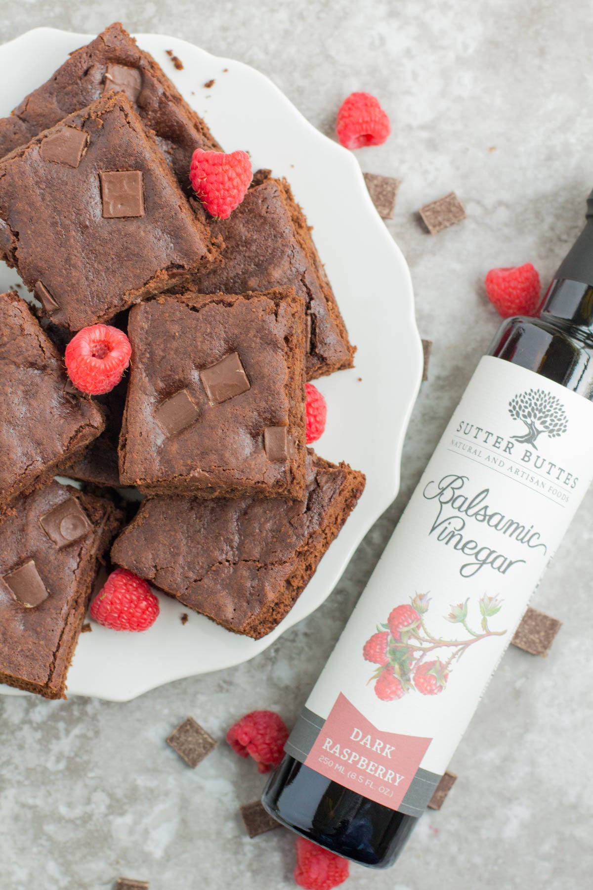 Dark Chocolate Raspberry Balsamic Brownies