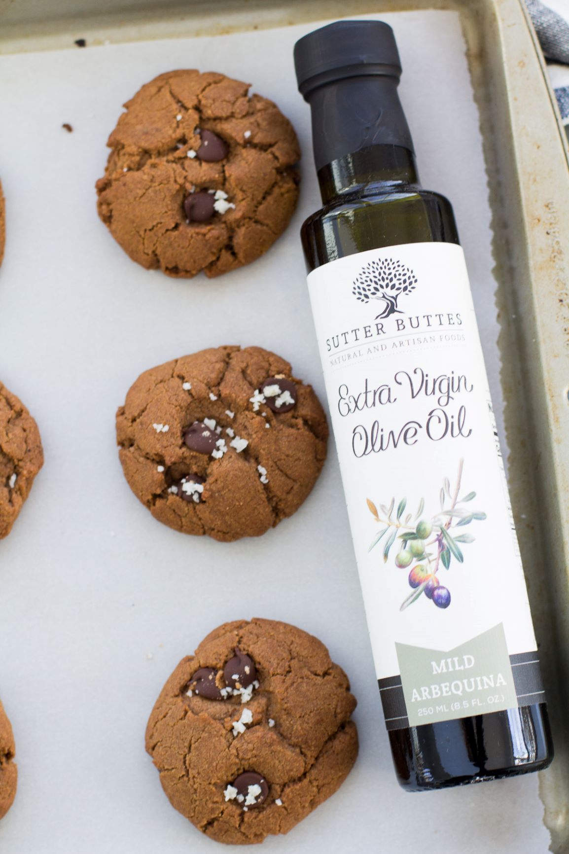 Crunchy Double Chocolate Salted Olive Oil Cookies