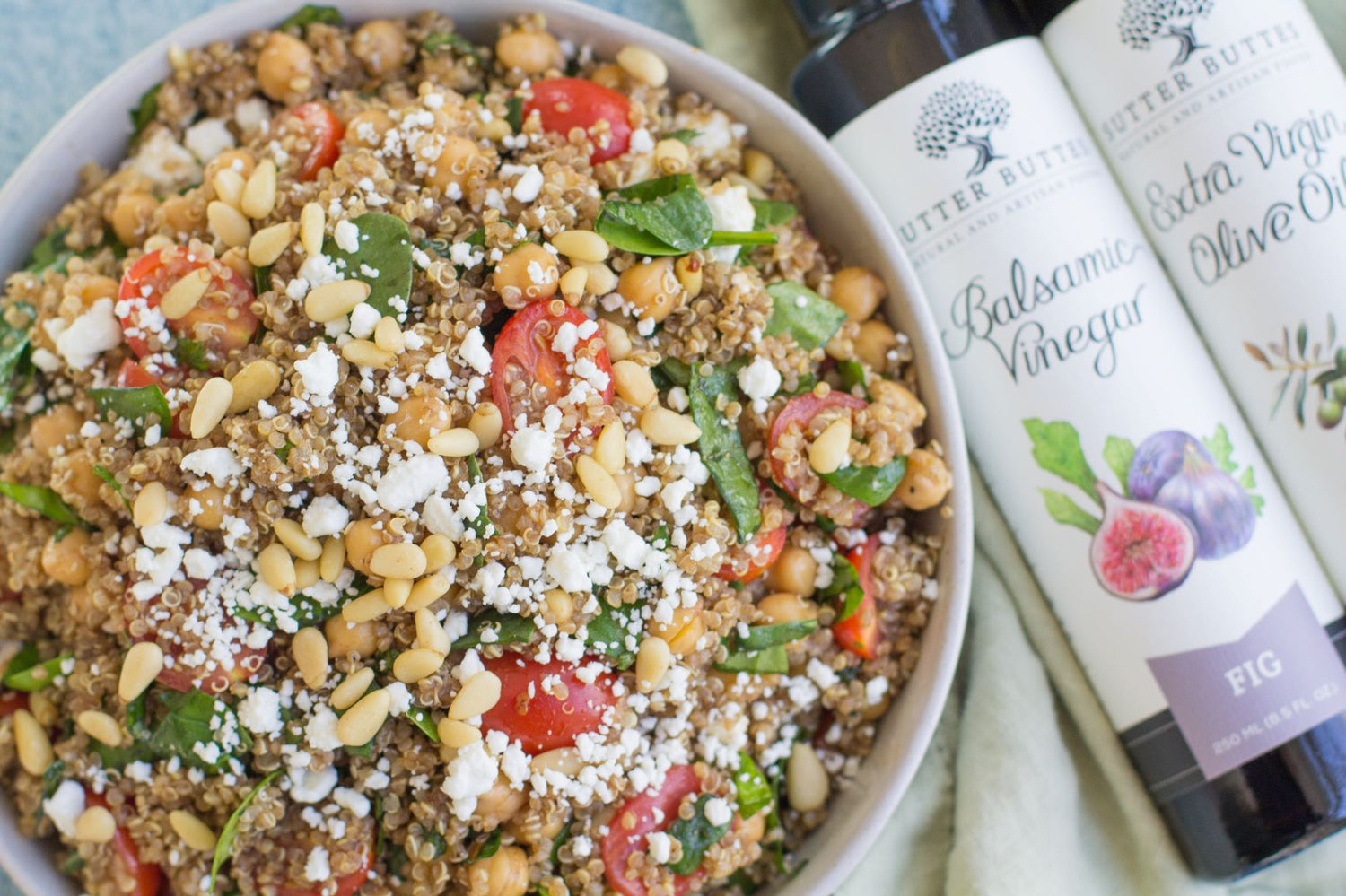 Fig, Goat Cheese, Chickpea Quinoa Salad