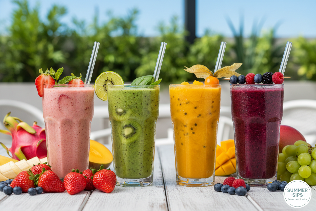 Get ready for a refreshing deal! Enjoy our delicious smoothies at unbeatable prices.
generate image on above pointers