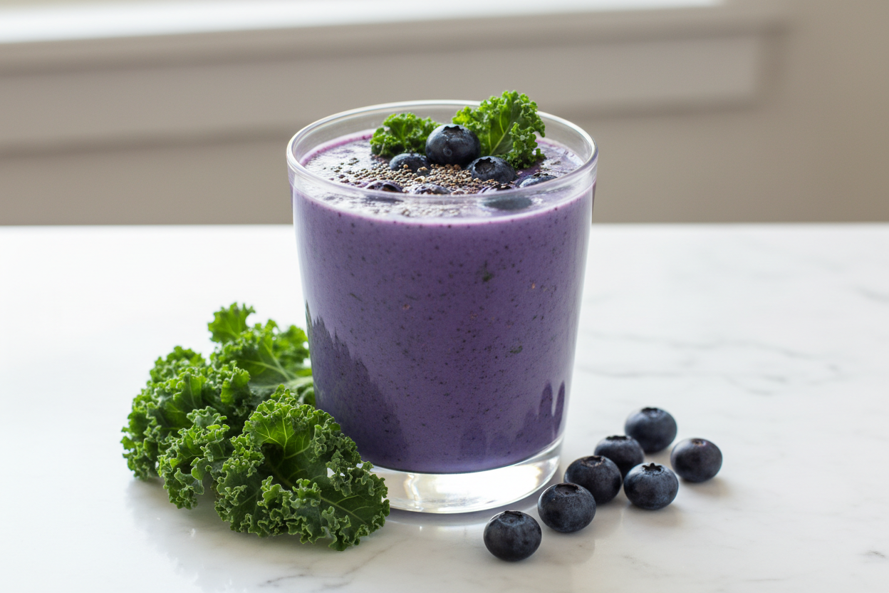 kale and blueberry smoothie