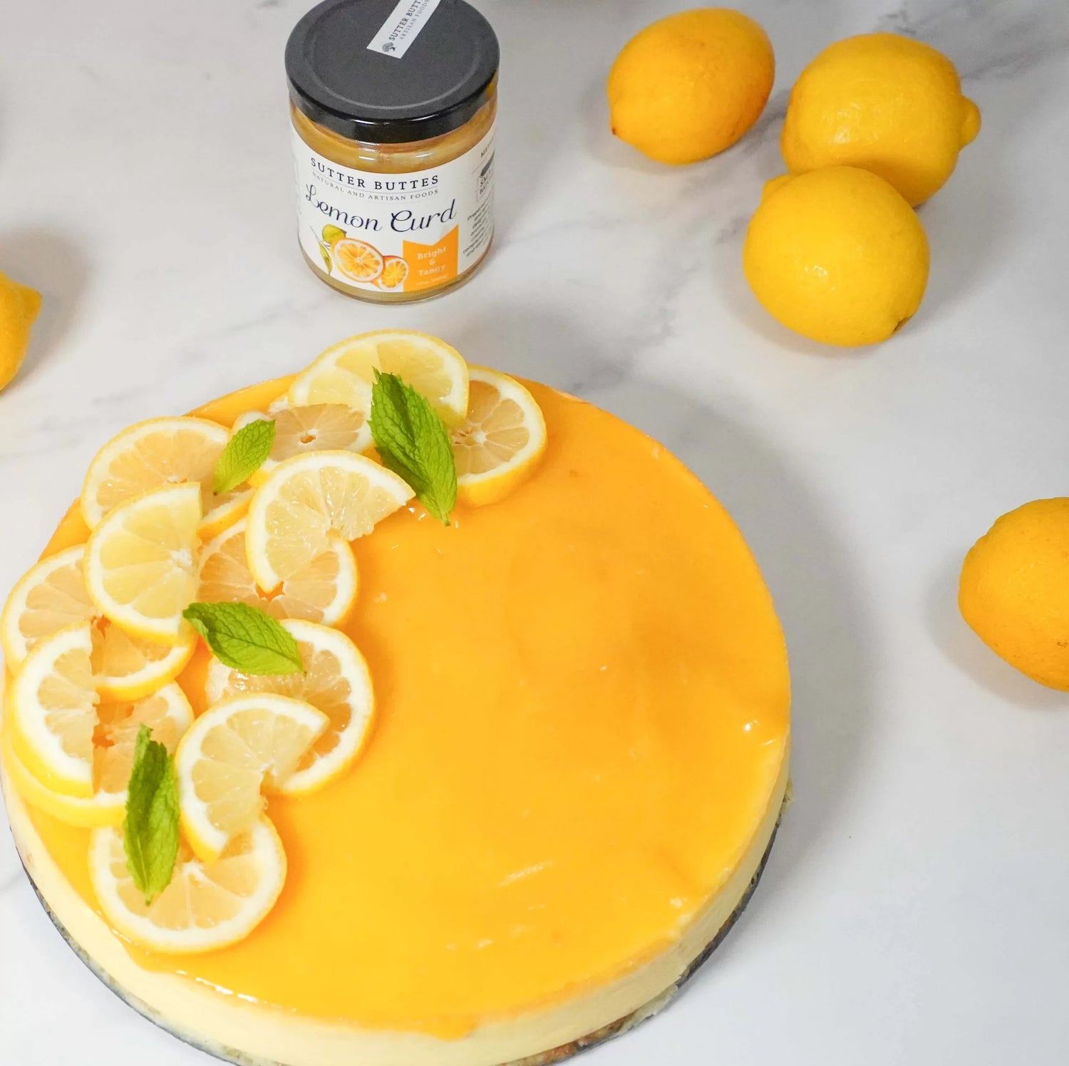 Lemon Curd Baked Cheesecake