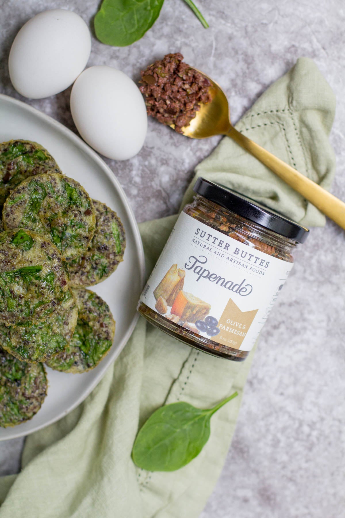 Olive & Parmesan Spinach Egg Cups