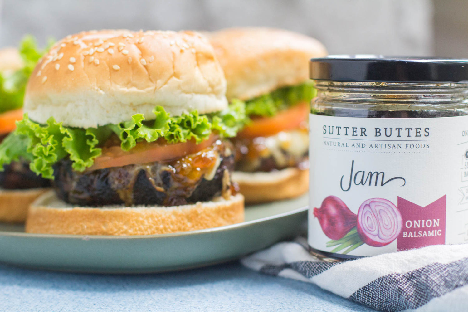 Caramelized Onion & Balsamic Cheddar Cheese Burgers